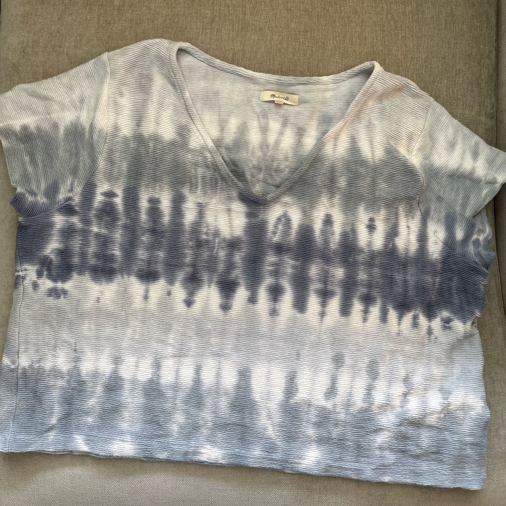 Madewell blue tie dye crop top